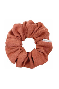 Chelsea King Natural Linen Scrunchie in Terracotta