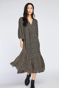 Gentle Fawn Francesca Dress in Black Dot Texture