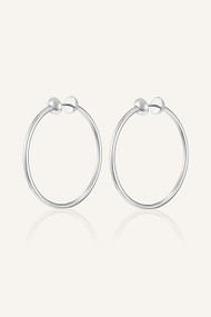 Jenny Bird Icon Hoops New Small in Rhodium