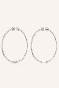 Jenny Bird Icon Hoops New Medium in Rhodium