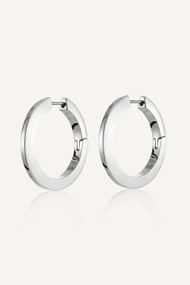 Jenny Bird Toni Hinged Hoops in High Polish Silver