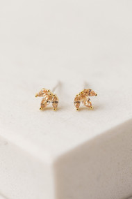 Lover's Tempo Tiara Stud Earrings in Champagne