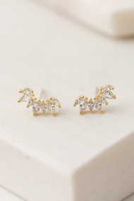 Lover's Tempo Crown Climber Earrings in Clear