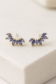 Lover's Tempo Crown Climber Earrings in Royal