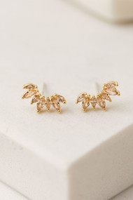 Lover's Tempo Crown Climber Earrings in Champagne