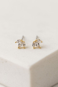 Lover's Tempo Tiara Stud Earrings in Clear