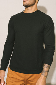 Jackson Rowe Balta Raglan Crew in Black