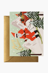 Rifle Paper Co. Skiing Santa Card