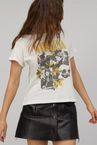 Daydreamer Nirvana Collage Reverse Tee in Vintage White