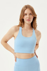 Girlfriend Collective Paloma Bra in Cerulean