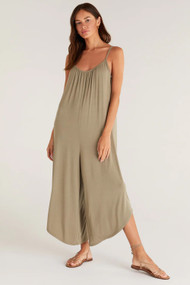 Z Supply Flared Jumpsuit in Smoked Sage