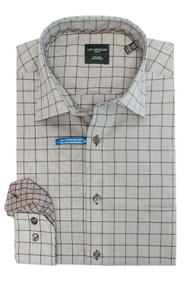 Leo Chevalier Adjusted Fit Dress Shirt in Grey Check