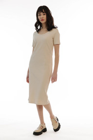 Paper Label Vera Short Sleeve Dress in Oatmeal