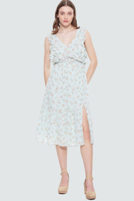 Dex Floral Midi Dress in Mint