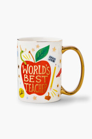 Rifle Paper Co. World's Best Teacher Porcelain Mug