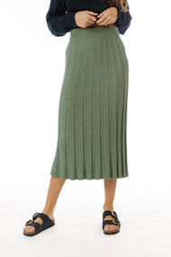 Paper Label Kelly Wide Rib Skirt in Misty Frost