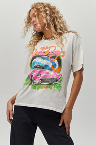 Daydreamer Beach Boys Surf USA Boyfriend Tee in Bleach White