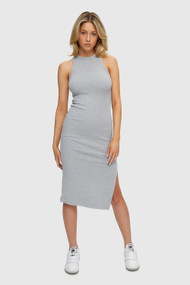 KuwallaTee Ribbed Dress in Heather Grey