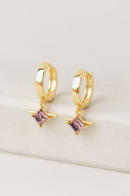 Lover's Tempo Asta Drop Hoops in Light Amethyst