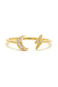 Lover's Tempo Moon Fortuna Ring in Gold