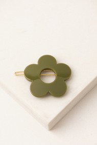 Lover's Tempo Daisy Hair Clip in Olive