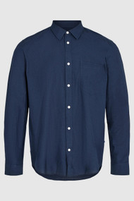 Minimum Jack Long Sleeve Shirt in Navy Blazer