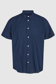 Minimum Eric Short Sleeve Button Up in Navy Blazer