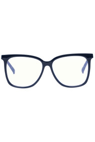 Le Specs Prom Kween Bluelight Glasses in Navy + Cookie Tortoise