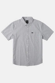 RVCA Visions Stripe SS Button Up in Moody Blue