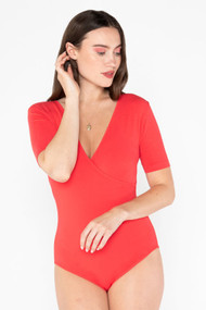 C'est Moi Bamboo Wrap Bodysuit in Goji