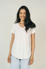 Jackson Rowe Girlfriend Tee in Milk