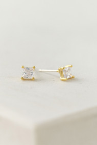 Lover's Tempo Diamond Crystal Fete Stud Earrings in Gold