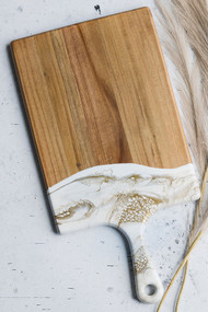 Lynn & Liana Large Acacia Cheese Board in Gold Quartz