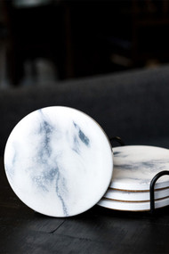 Lynn & Liana Ceramic Resin Coaster in Marble