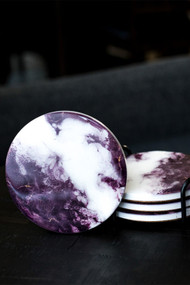 Lynn & Liana Ceramic Resin Coaster in Merlot