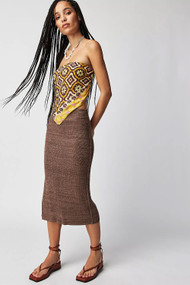 Free People Golden Hour Midi Skirt in French Roast