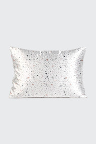 Kitsch Satin Pillow Case in White Terrazzo