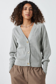 Minimum Cardine Cardigan in Light Grey Melange