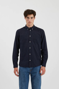 Minimum Jay 3.0 Button Up in Navy Blazer Melange