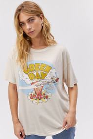 Daydreamer Green Day Dookie Merch Tee in Dirty White