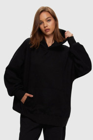 KuwallaTee Oversized Boyfriend Hoodie in Black