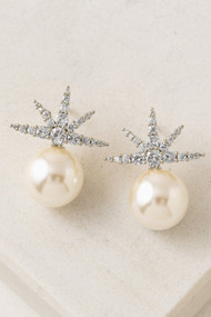 Lover's Tempo Etoile Star Pearl Studs in Silver