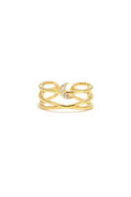 Lover's Tempo Moon Double Fortuna Ring in Gold