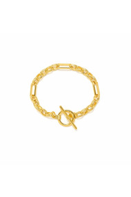 Lover's Tempo Mixed Link Toggle Bracelet in Gold