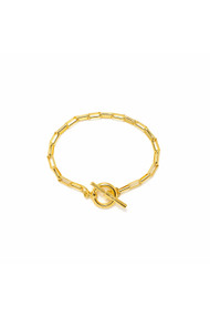 Lover's Tempo Staple Chain Toggle Bracelet in Gold