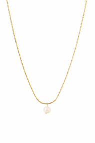 Lover's Tempo Amari Pearl Necklace in Gold