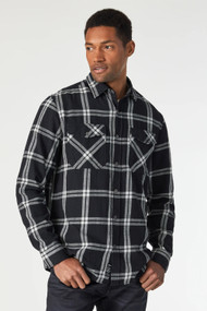 Mavi Check Button Up Shirt in Black