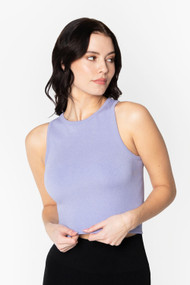 C'est Moi Bamboo Ribbed Tank in Lavender