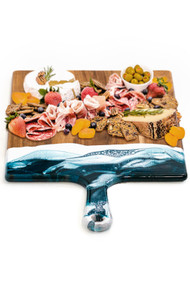 Lynn & Liana Extra Large Acacia Cheese Board in Navy + White