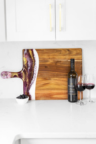 Lynn & Liana Extra Large Acacia Cheese Board in Merlot